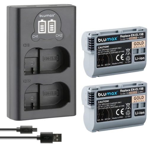 Akku lcd lader für nikon - 2x,
