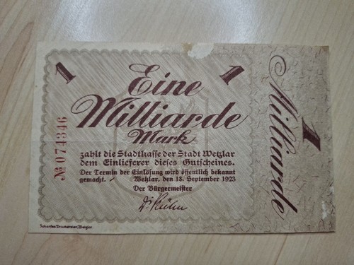 Notgeld milliarde mark - 1,