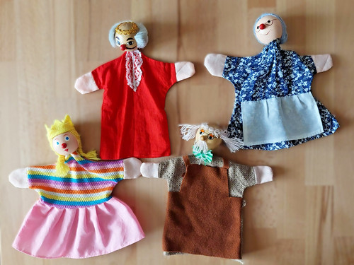 Handpuppen mit holzköpfen - 4,