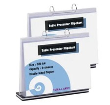 2er Tisch-Flipchart Acryl Aufstellringbuch 2-seitig Präsentation A4 Quer Acryl