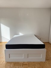 IKEA Brimnes Bett mit 4 Schubladen, weiss, Lattenrost, 140x200 cm, nur Abholung