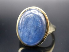 GOLDJUNGE69 * SCHICKER EDELSTEIN RING (17) KYANIT A+ OVAL 16x12mm  925er SILBER/