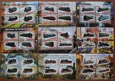 Eisenbahn 9 x Dampfloks Trains / ** MNH