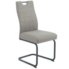 Schwingstuhl - braun-schwarz - Webstoff Esszimmerstuhl Freischwinger