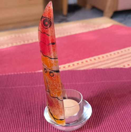 Teelichthalter glas orange - teelichthalter,