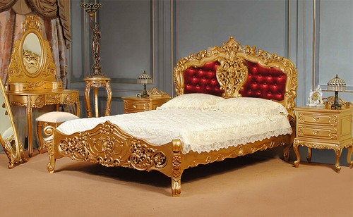 Gold doppelbett mit lattenrost - doppelbett,
