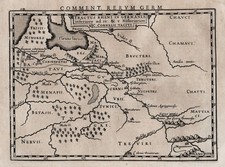 Rhein Rhine Rheinlauf Fluss river Deutschland Karte map Kupferstich Bertius 1616