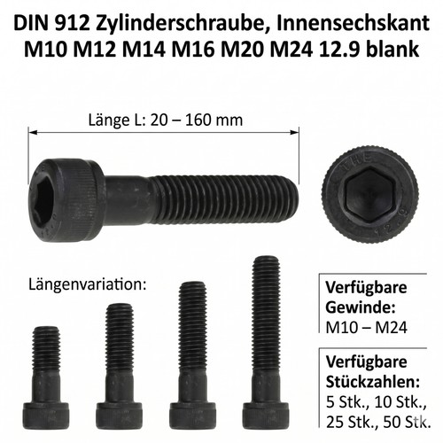 Zylinderschraube m10 m24 din - zylinderschraube,