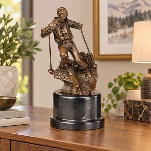 Bronze skulptur skifahrer - skifahrer,