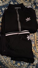 adidas Jogginganzug, Größe S, Schwarz mit 3 Weißen Streifen