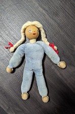 Waldorf Art Puppe Stoffpuppe Schlenkerpuppe 28 cm Handgefertigt Holzkopf 