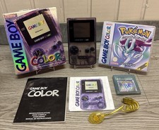 Nintendo Game Boy Color Atomic Purple Transparent OVP Lila, Pokémon Kristall