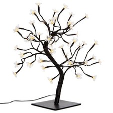 Baum mit Blüten 48 LED warm weiß Lichterbaum Weihnachtsdeko 45 cm Trafo Timer