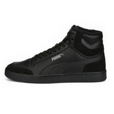 Puma Shuffle Mid Fur Black Herren Schwarz Schuhe Sneaker Stiefelette 387609 01