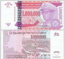 ZAIRE  1000000 Nouveaux Zaires