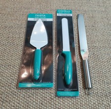 3 tlg. Tortenheber Kuchenmesser bunt m. Kermikbeschichtung Torten Glasurmesser 