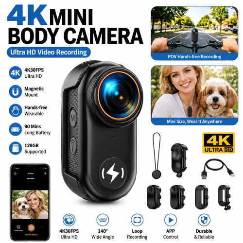 Mini körperkamera tragbare - 4k,