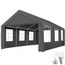 Garten Pavillon 6x4m mit 4 Seitenteilen Pavillon Partyzelt Festzelt grau B-Ware