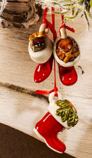 Selten Villeroy Boch Weihnachten Trio Ornament Anhänger "Stiefel"
