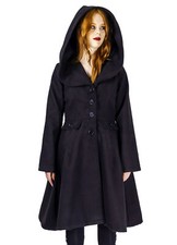 Rockabella Mantel Osanna Retro Vintage Rockabilly 50er Kapuze Gothic Tailliert