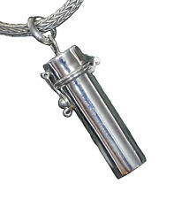  Phiole z öffnen Mittelalter Handarbeit 925 Silber Kapselanhänger Männer + Band