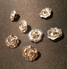 6 x Knopf Knöpfe Metall