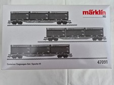 Märklin Container-Tragwagen-Set, 47091, H0, OVP, drei Waggons