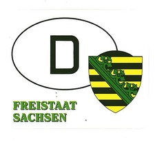Aufkleber Freistaat Sachsen - D - Landeswappen - weiß - Decal - Sticker (145)