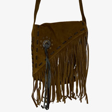 Leder Fransentasche Perlen