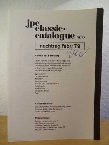 Jpc classic catalogue - nr., 6