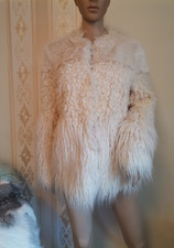 MARC CAIN JACKE Jacket FELL PLÜSCH PELZ WEBPELZ edel NEU N1 34/36 S Mantel COAT