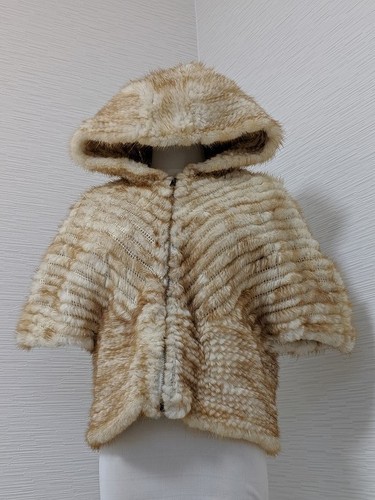Nerz pelz kapuze poncho - pelz,