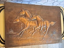 Kupferrelief Pferde,signiert