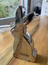 Keramik Hase silberfarbig