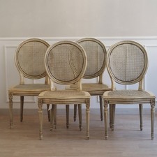 Vintage Wiener Geflecht Stühle Französisch Landhaus Stuhl Set Louis XVI Antik