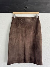 Vintage Echtes Wildleder Braun Rock, Gr. 36-38