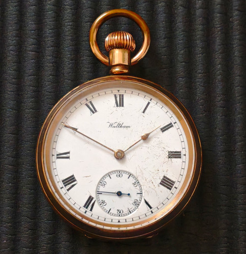 Vergoldete taschenuhr waltham - vergoldete,