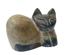 schöne GILDE Katze aus Holz ** neuwertig ** handbemalt ** 11 x7x6 cm