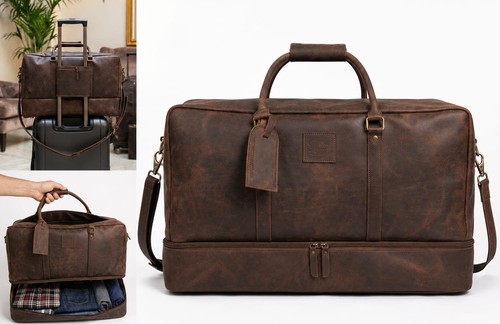 Dunkelbraune vintage echtleder - dunkelbraune,