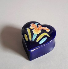 Herz Dose, kobalt blau, handbemalt, Porzellan, Bone China