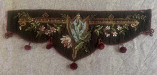 Schabracke Fenster antik Perlenstickerei um 1900 Handarbeit