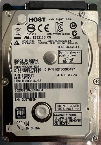 Hgst 500gb sata s - 6, gb/s