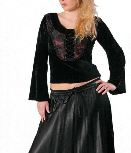 Samtshirt schnürung gothic - ,