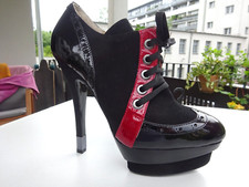 FERSENGOLD BERLIN Dam Schuhe Pumps Plateau Stilettos Leder Germany Gr.37,5 Neuw