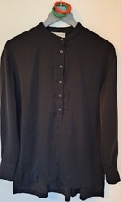 Rosemunde 🌹🌲feine Long Bluse in Satinoptik Faltendetail Gr 36 (M/38) Schwarz