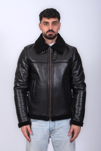 Echt lederjacke schwarz mit - lederjacke,