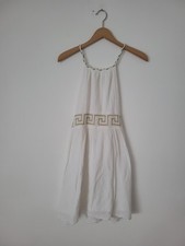 Kleid Sommerkleid Weiß Gold