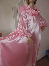 Zärtlich sexy Satin Sissy Rüschenkleid Nylon Negligee rosa GlanzsatinXXL