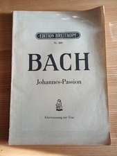 Klaviernoten: Bach Johannes Passion | Edition Breitkopf Nr. 480