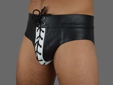 510 Leder Unterhose mit Schnüren Männer leder slips,unterwäsche,Hipster Briefs